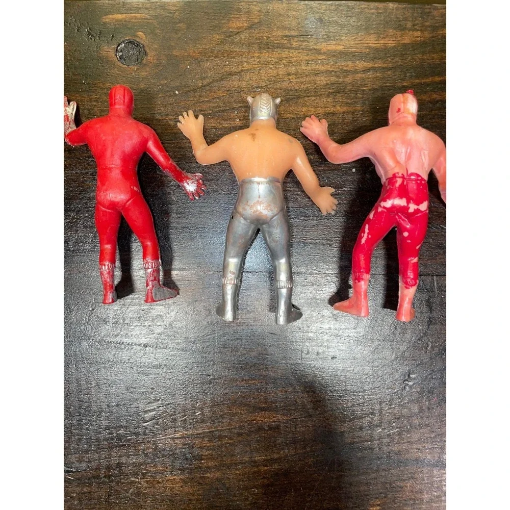 Lot of 3 Vintage Mexican Lucha‎ Libre Wrestling Action Figures Toys
